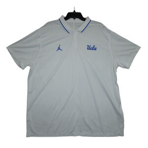 Nike Jordan UCLA Polo Shirt White XXL Dri-Fit Embroidered Logo Collegiate Golf